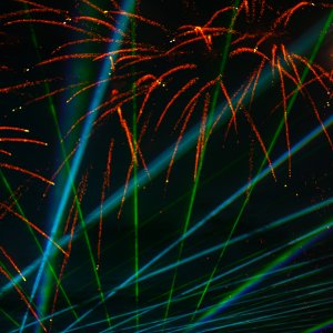 Feuerwerk und Lasershow