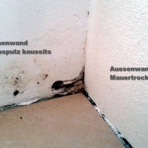 Gipsputz auf Innenwand - MauertrockenPutz auf Aussenwand